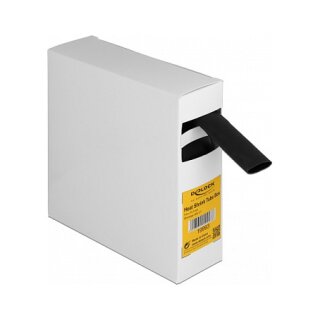 Schrumpfschlauch Box, mit Innenkleber, Schrumpfungsrate 3:1, 5 m x 19,1 mm schwarz