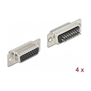D-Sub HD 26 Pin Buchse Metall, Lötversion, 4 Stück