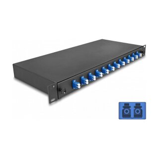 19? LWL Spleißbox 12 x LC Duplex OS2 1HE komplett bestückt