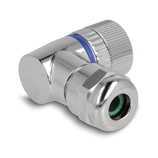 M12 Steckverbinder A-kodiert 4 Pin Buchse zur Montage mit Schraubanschluss 90° gewinkelt Metall