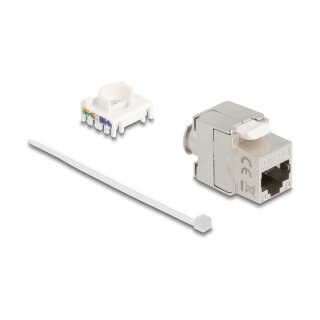Keystone Modul Slim RJ45 Buchse zu LSA Cat.6A geschirmt 180° werkzeugfrei