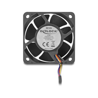 Axiallüfter 12 V DC, 60 x 60 x 25 mm schwarz