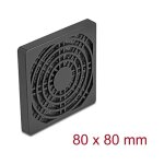 Lüftergitter mit Staubfilter 80 x 80 mm schwarz