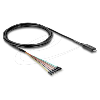 Konverter USB 2.0 Type-C™ zu UART TTL (3,3 V) Schnittstelle mit 6 x Pfostenstecker TX/RX/CTS/RTS und 3,3 V Ausgangsspannung 1,8 m