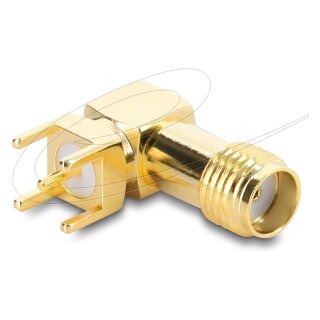 SMA Buchse 90° auf Leiterplatte Gewindelänge 5 mm
