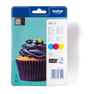 Brother Tinte LC123RBWBP / LC-123RBWBP Multipack in Blister C,M,Y
