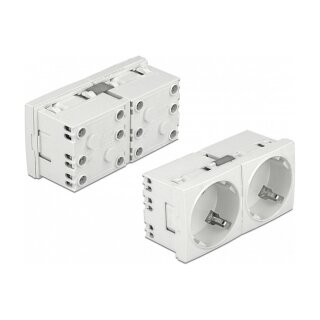 Easy 45 Schutzkontakt-Steckdose 45°-Anordnung 2-fach erweiterbar 45 x 45 mm 5 Stück