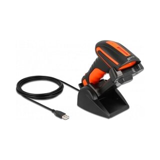 Delock Industrie Barcode Scanner 1D und 2D für 2,4 GHz oder Bluetooth mit induktiver Ladestation