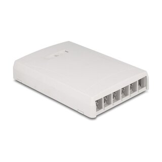 Keystone Leergehäuse Aufputz 6 Port für Glasfaser und Netzwerk weiß