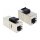 Keystone Modul RJ45 Buchse > RJ45 Buchse Cat.6 kompakt 25 Stück