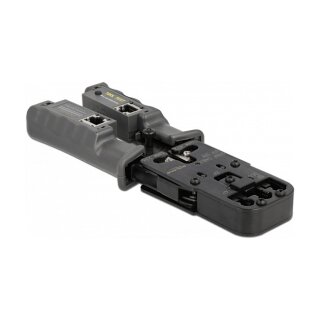 Crimpzange mit Abisolierer und Netzwerktester für 8P (RJ45), 6P (RJ12/11), 6P DEC oder 4P (RJ10) Stecker