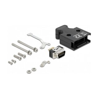 MDR Stecker 14 Pin Lötanschluss mit Gehäuse