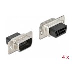 D-Sub 9 Pin Crimp Stecker, Metall, 4 Stück