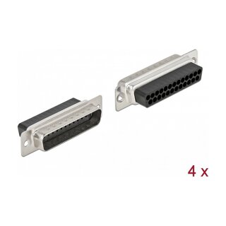 D-Sub 25 Pin Crimp Stecker, Metall, 4 Stück
