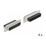 D-Sub 25 Pin Crimp Stecker, Metall, 4 Stück
