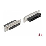 D-Sub 25 Pin Crimp Buchse, Metall, 4 Stück