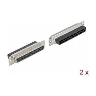 D-Sub 37 Pin Crimp Buchse, Metall, 2 Stück