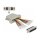 D-Sub 25 Pin Crimp Stecker zu 2 x RJ45 Buchse mit Montagesatz beige
