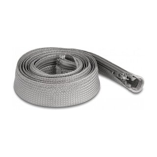 Geflechtschlauch mit Reißverschluss hitzebeständig 2 m x 30 mm grau