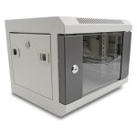 10? Netzwerkschrank mit Glastür 4 HE grau