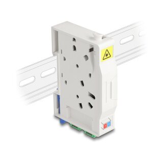 LWL Anschlussdose für Hutschiene mit Spleißhalter und 2 x SC Simplex Kupplung