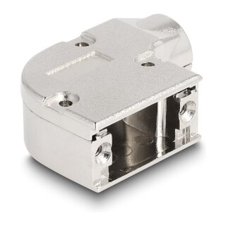 Gehäuse für D-Sub 9 Pin Stecker / Buchse mit Metallhalterung 90° gewinkelt Zinklegierung