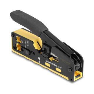 Crimpzange für 6P/8P RJ45/RJ11 Stecker Cat. 5/6/7 mit Klinge und Abisolierer
