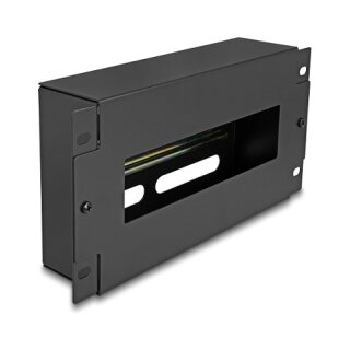 10? Schutzschalterleiste mit Abdeckung und Hutschiene 3 HE Metall schwarz