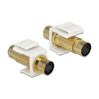 Keystone Modul Mini-DIN 4 Pin Buchse > Buchse vergoldet weiß
