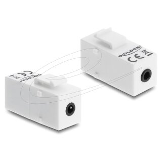 Keystone Modul Klinkenbuchse 3,5 mm 4 Pin zu Klinkenbuchse 3,5 mm 4 Pin weiß