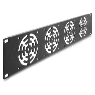 19? 2 HE Rackblende für 4 Lüfter 80 x 80 mm dunkelgrau