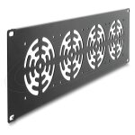 19? 3 HE Rackblende für 4 Lüfter 92 x 92 mm...
