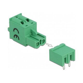 Terminalblock Set für Platine 2 Pin 5,08 mm Rastermaß horizontal