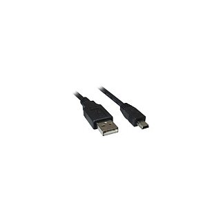 Kabel USB 2.0 A-B Mini 0.5m schwarz