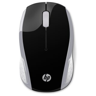 HP Maus 200 Kabellos USB-A 3-Tasten Silber/Schwarz