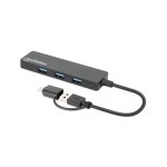 MANHATTAN 4-Port USB 3.0 Typ-C / Typ-A Kombi-Hub schwarz