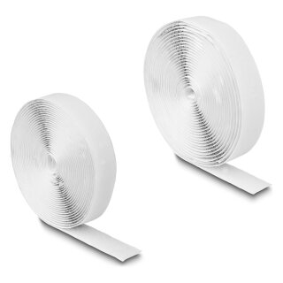 Klettband selbstklebend mit Haft- und Flauschband L 5 m x B 20 mm weiß