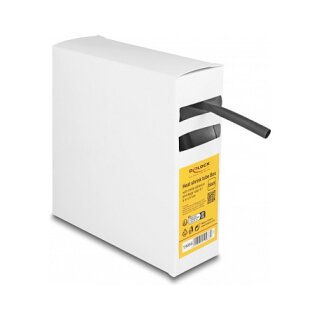 Schrumpfschlauch Box, mit Innenkleber, Schrumpfungsrate 4:1, 5 m x 6 mm schwarz