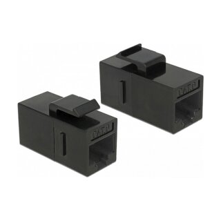 Keystone Modul RJ45 Buchse > RJ45 Buchse Cat.6 UTP schwarz 25 Stück