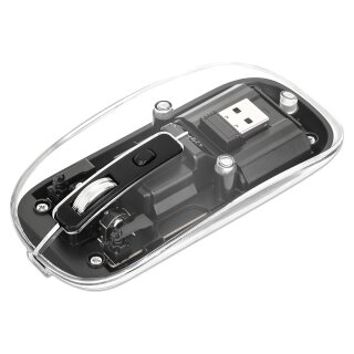 MANHATTAN Funkmaus USB-A 4Tasten RGB LED schwarz transparent