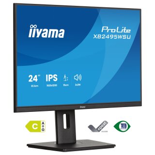 61,1cm/24,1" (1920x1200) iiyama ProLite XB2495WSU-B1 16:10 IPS 4ms 100Hz HDMI DisplayPort USB VESA Speaker Black