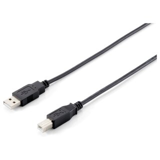 Equip USB2.0 Druckerkabel USB-A->USB-B St/St 1.80m schwarz Polybeutel