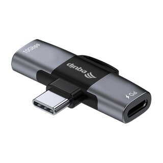 Equip Adapter USB-C->2xUSB-C 10Gbps PD 100W Alu.