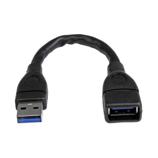 STARTECH.COM USB 3.0 A-to-A Extension Cable - M/F - 6in Black