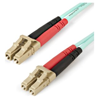 STARTECH.COM 1m OM4 Duplex Multimode Glasfaserkabel - Trkis - 100 Gb - 50/125 - LSZH - LC/LC LWL Netzwerkkabel