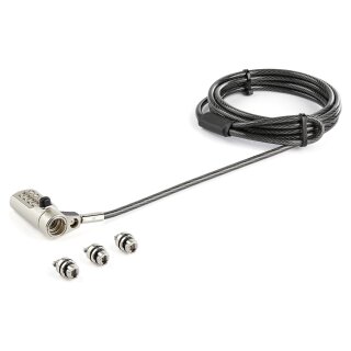 STARTECH.COM Combination Laptop Cable Lock - Steel Cable - 2m - K-Slot Nano Wedge Lock Slot - 4-Digit