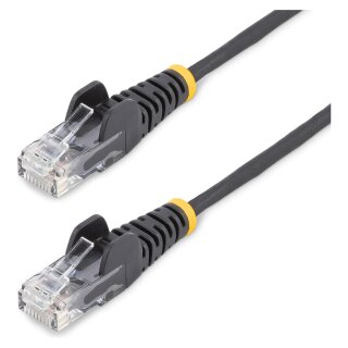 STARTECH.COM 7m Schwarzes Schlankes CAT6-Ethernet-Kabel Snagless RJ45 LSZH 28AWG Reines Kupfer Patchkabel/Netzwerkkabel