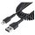STARTECH.COM 1m 3ft USB to Lightning Cable MFi Certified Coiled iPhone Charger Cable Black Durable TPE Jacket Aramid Fiber