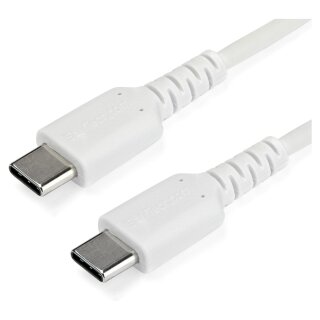 STARTECH.COM RUSB2CC1MW USB-C Kabel 1m hochwertiges USB 2.0 Typ-C Datenbertragungs und Ladekabel St/St Weiss