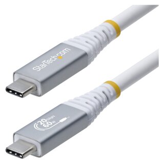 STARTECH.COM 3m USB4 Kabel 20Gbps USB-IF-zertifiziertes USB-C Kabel 60W 4K 120Hz DP2.1monitorkabel TPE-Mantel Weiss